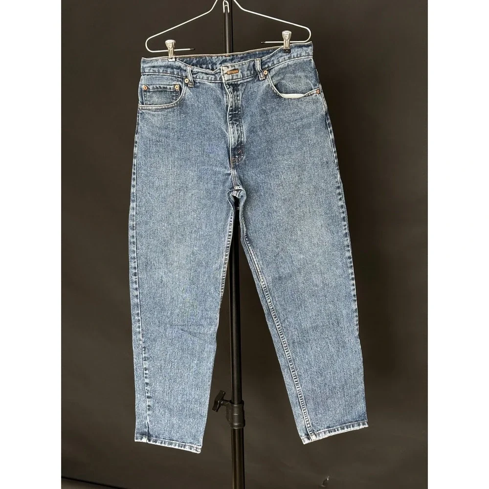 90's Vintage Levi's 550 Relaxed Fit Denim Blue Jeans Mens Sz‎ 36x30 Actual 33x29